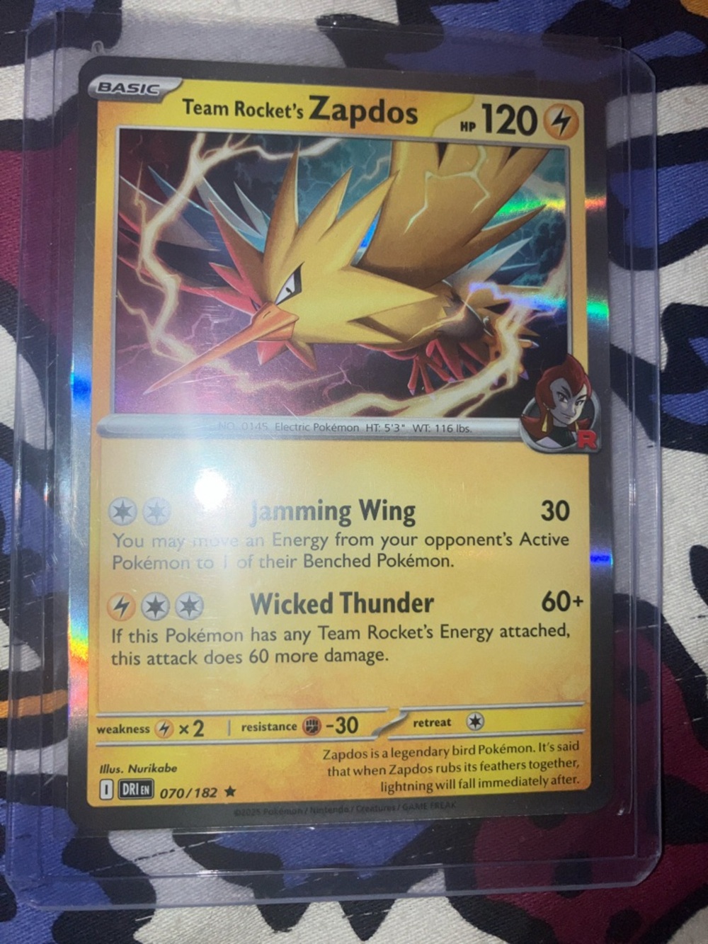 Team Rocket's Zapdos #70 Holo Pokémon Card